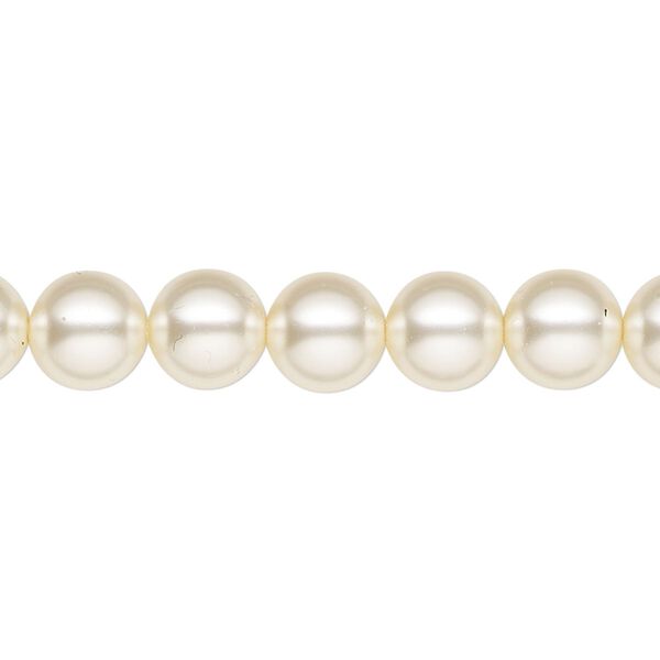 Pearl 25pk light creamrose, Preciosa Czech crystal 8mm round image number 0