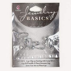 Earring clip-on 1pkg6, 18mm / 6.5mm half-ball / open loop, antiqued silver-finished steel 3 pair