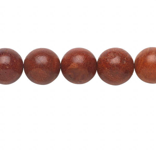 Bead, sponge coral (dyed / coated), red, 12-13mm round, C- grade, Mohs hardness 3-1/2 to 4. Sold per 15" to 16" strand. image number 0