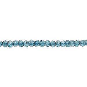 Quartz crystal 1pkg1, hand-cut faceted rondelle bead 13 inch 3x2mm-4x3mm