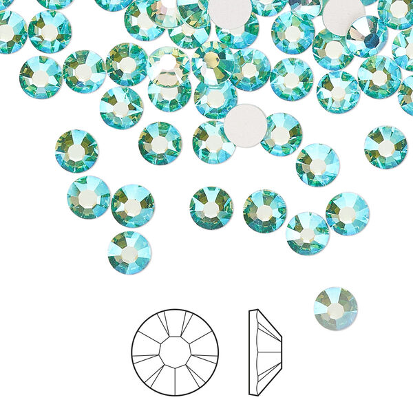 Flat back 144pk Caribbean Sea AB foil back, Preciosa MAXIMA Czech crystal rhinestone 4.6-4.8mm chaton rose round SS20 image number 0