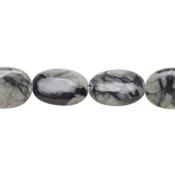 Picasso serpentine 1pkg1, puffed oval bead natural 15 inch 14x10mm image number 0