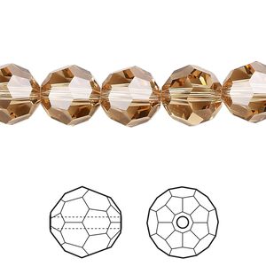 Bead 6pk light Colorado topaz, Crystal Passions® 10mm round 5000