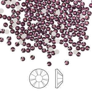 Flat back 144pk amethyst foil back, Preciosa MAXIMA Czech crystal rhinestone 2.1-2.3mm chaton rose round SS7