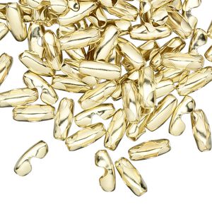 Ball chain connector, brass, 9x3mm, fits 2.4mm ball chain. Sold per pkg of 100.