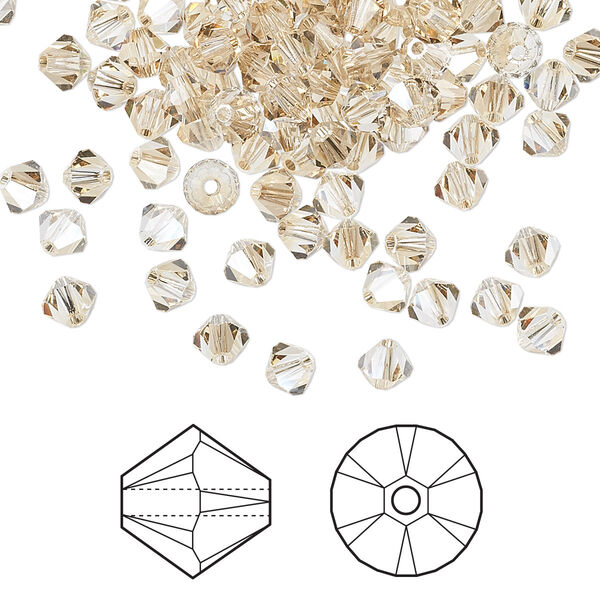 Bead 1440pk crystal golden shadow, Swarovski® 4mm XILION bicone 5328 image number 0