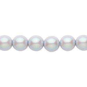 Bead, Czech pearl-coated glass druk, opaque iridescent grey, 8mm round. Sold per 15-1/2" to 16" strand.