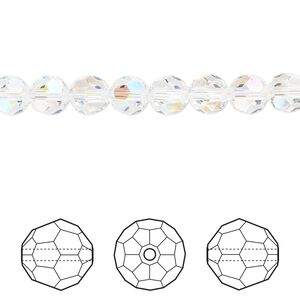 Bead 12pk crystal shimmer, Crystal Passions® 6mm round 5000