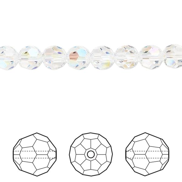 Bead 12pk crystal shimmer, Crystal Passions® 6mm round 5000 image number 0