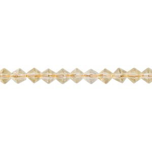Citrine 1pkg1, faceted bicone bead 15.5-16 inch 4mm