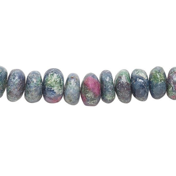 Ruby in kyanite / ruby in zoisite 1pkg1, hand-cut rondelle bead natural 8 inch 7x4mm-9x6mm image number 0