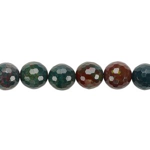 Indian bloodstone 1pkg1, faceted round bead natural 8 inch 8mm