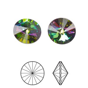 Chaton 2pk crystal electra, Crystal Passions® 14mm rivoli 1122