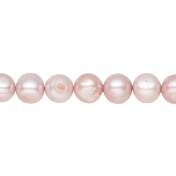 Pearl 1pkg1, cultured freshwater, semi-round C grade, 15 inch 7mm dyed thistle image number 0