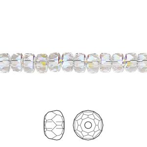 Bead 288pk crystal AB, Swarovski® 6x4mm rondelle 5045