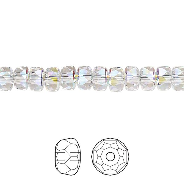 Bead 288pk crystal AB, Swarovski® 6x4mm rondelle 5045 image number 0