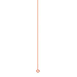 Head pin, copper, 2-1/2 inches with 2mm ball, 22 gauge. Sold per pkg of 30.