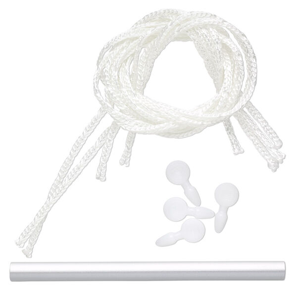 Warp, aluminum / plastic / texsolv nylon cord, white, 8 inches with (4) 25x11.5mm pegs. Sold individually. image number 0