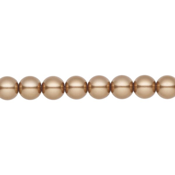Pearl 200pk bronze, Preciosa Czech crystal 6mm round image number 0