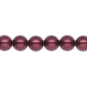 Pearl 2pk bordeaux, Celestial Crystal® 8mm round 15.5-16 inch