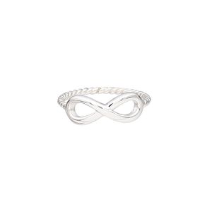 Ring, sterling silver, 7mm wide with infinity design and twisted band, size 9. Sold individually.