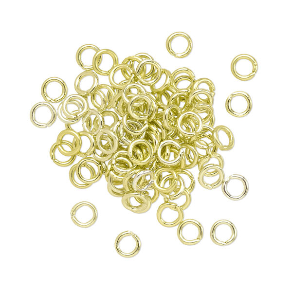 Jump ring, anodized aluminum, light green, 4mm round, 2.4mm inside diameter, 20 gauge. Sold per pkg of 100. image number 0