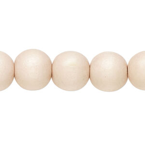 Bead 1pkg1, Taiwanese cheesewood (dyed / waxed), tan, 11-12 round, 15-1/2 to 16 inches.