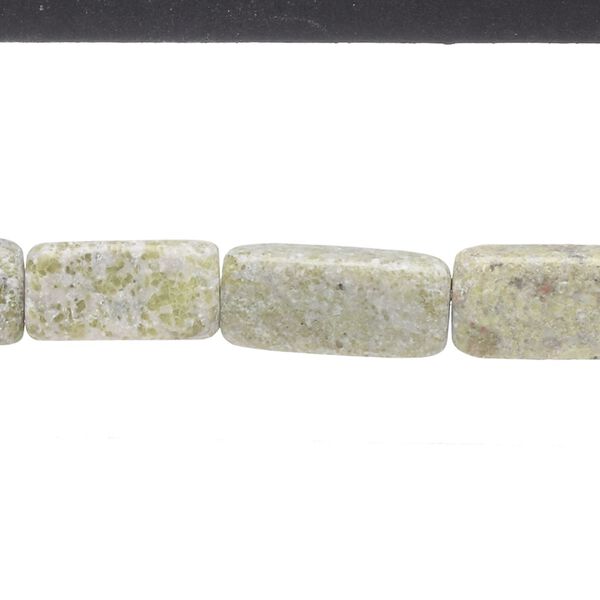Green serpentine 1pkg1, flat rectangle bead natural 15 inch 13x8mm-19x9mm image number 0