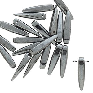 Hemalyke™ 1pkg20, top-drilled point bead 15x3mm