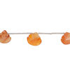 Carnelian 1pkg7, hand-cut top-drilled carved leaf bead, 11x10mm-15x12mm light to medium image number 0