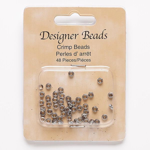Bead, antiqued silver-finished "pewter" (zinc-based alloy), 4x2mm textured rondelle with 2mm hole. Sold per pkg of 48. image number 0