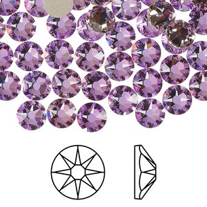 Flat back 144pk crystal vitrail light foil back, Crystal Passions® 6.32-6.5mm rose round SS30 2088