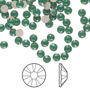 Flat back 144pk palace green opal foil back, Crystal Passions® 3.8-4mm rose round SS16 2028