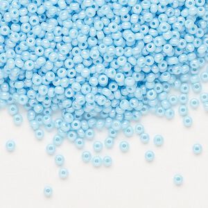 Seed bead, Preciosa Ornela Czech glass, pkg/500g, #11 rocaille, opaque rainbow light turquoise, (64000).
