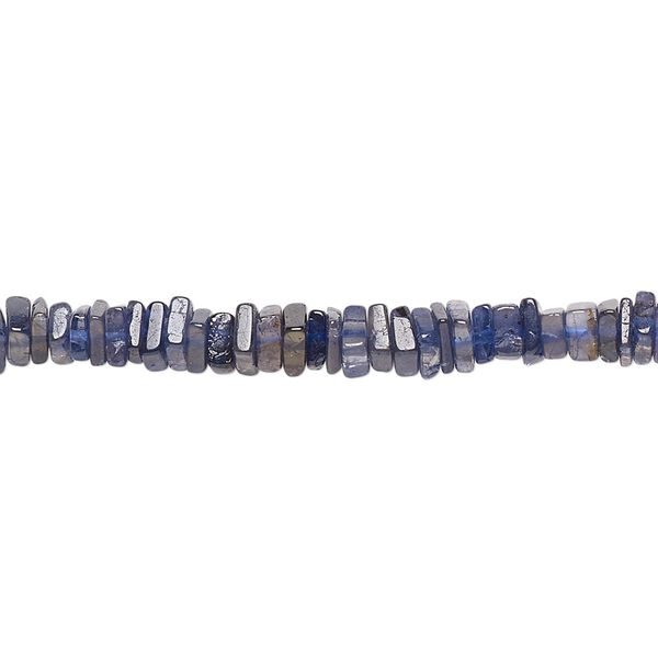 Iolite 1pkg1, hand-cut square rondelle bead 8 inch 4x1mm-4x2mm image number 0