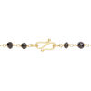 Necklace, black spinel (natural) and gold-finished sterling silver, 3.5-4mm hand-cut faceted rondelle, 18 inches with S-hook clasp. Sold individually. image number 1