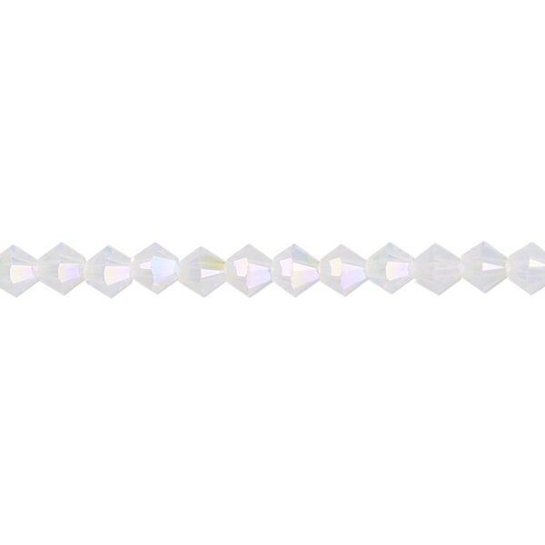 Bead 48pk white opal shimmer 2X, Crystal Passions® 4mm bicone 5328 image number 0