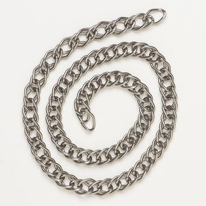 Chain 1pkg1, 9.6mm double curb, gunmetal-finished aluminum 20 inch unfinished