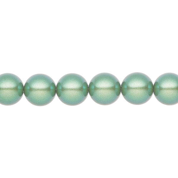 Pearl 25pk pearlescent green, Preciosa Czech crystal 8mm round image number 0