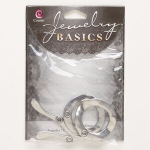 Clasp toggle 1pkg2 "pewter" (zinc alloy), 30mm wavy round, antique silver-finished 1-strand