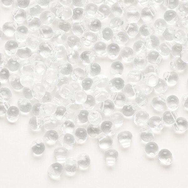 Seed bead, Miyuki, glass, pkg/10g, 4x3.4mm fringe, transparent clear (DP-131). image number 0