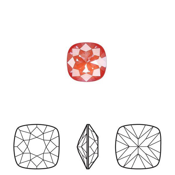 Fancy stone 144pk crystal orange ignite, Swarovski® 10mm cushion 4470 image number 0