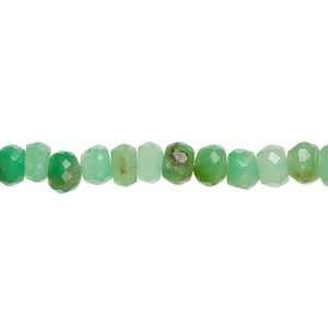 Chrysoprase 1pkg1, hand-cut faceted rondelle bead natural 8 inch 6x3mm-7x4mm