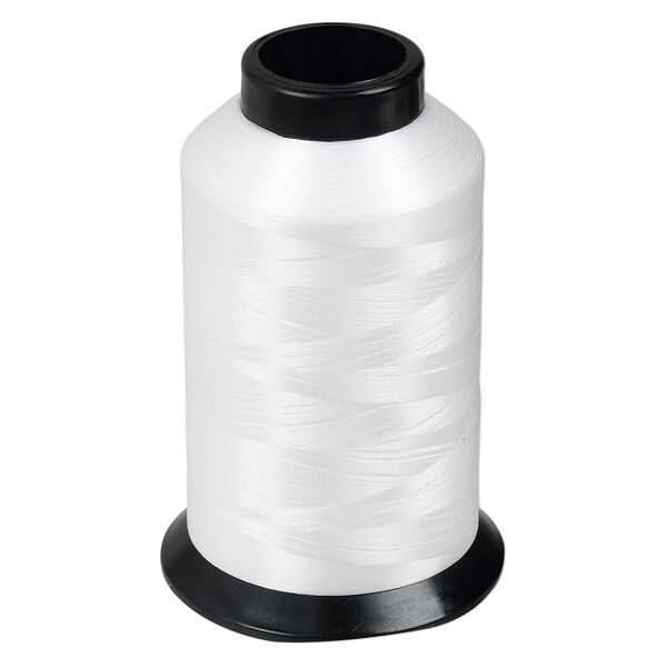 Thread, Nymo®, nylon, white, size OO. Sold per 3-ounce spool. image number 0