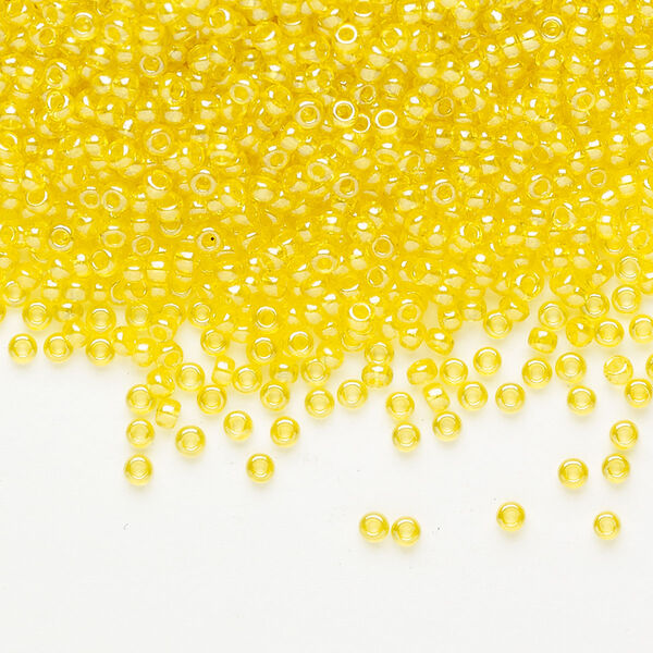 Seed bead glass1pkg1 #11 round, translucent yellow image number 0