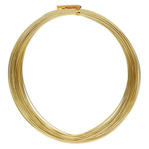 Wire, anodized aluminum, gold, round, 20 gauge. Sold per pkg of 45 feet.