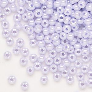 Seed bead, Preciosa Ornela Czech glass, pkg/50g, #6 rocaille, opaque luster lilac, (28420).
