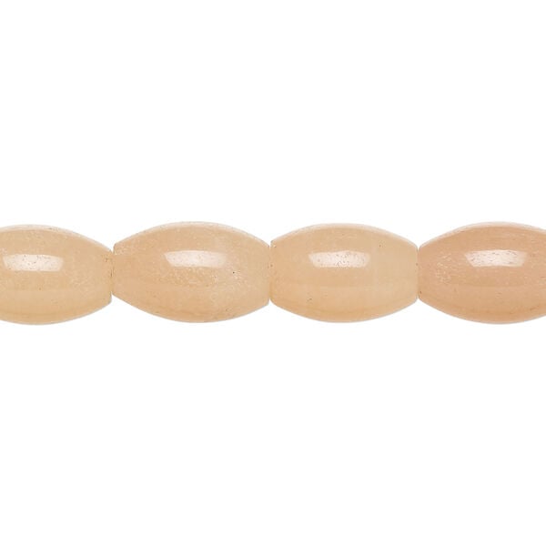 Peach aventurine 1pkg1, oval bead natural, 15 inch 12x8mm-13x9mm image number 0