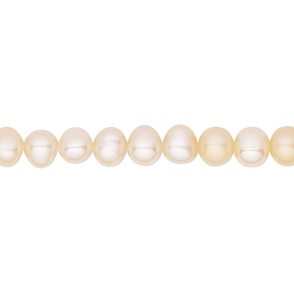 Pearl, White Lotus™, cultured freshwater, peach, 5-5.5mm semi-round, B grade, Mohs hardness 2-1/2 to 4. Sold per 15-1/2" to 16" strand. image number 0