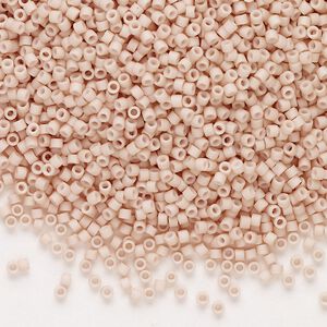 Seed bead, Delica®, glass, pkg/250g, #11 round, opaque matte glazed luster blush (DB-0354-1).